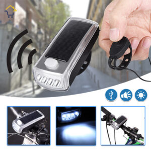 Linterna Led Bicicleta Solar Con Pito COD: 83117